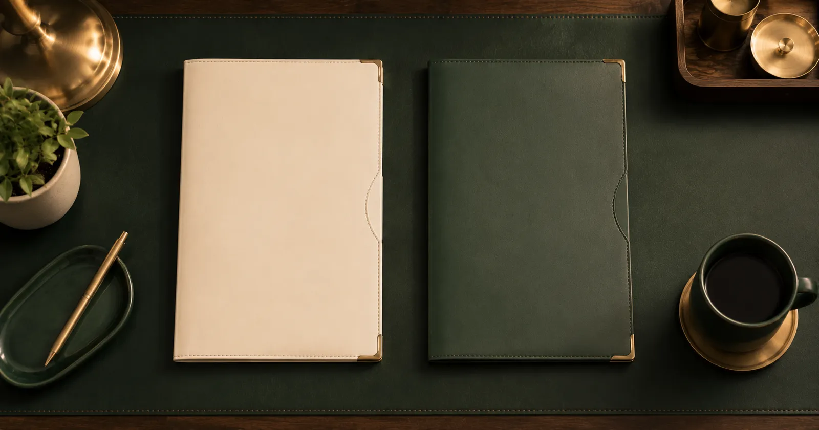 Two document folders side by side representing the choice between an asset sale and a share sale